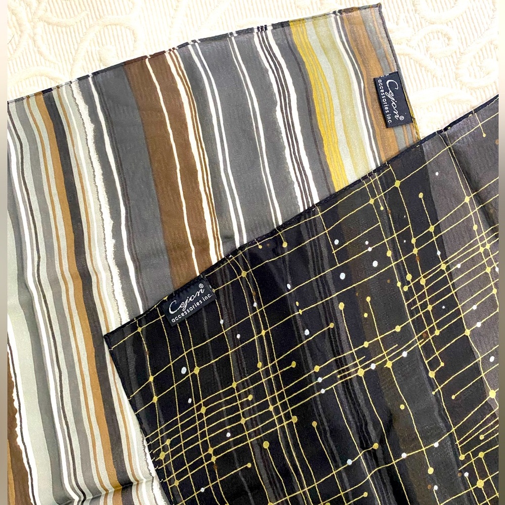 Cejon 100% Silk Scarf 2 bundle